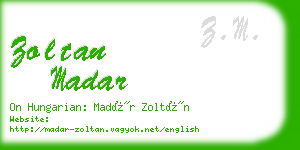 zoltan madar business card